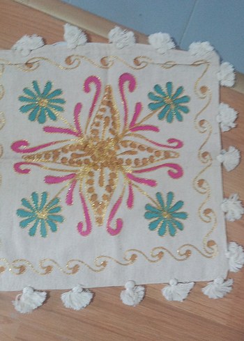 Nakışlı Bohem Çok Renkli Dekoratif Yastık - Görsel 6