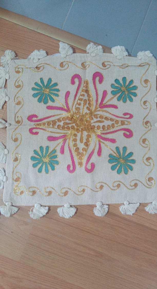 Nakışlı Bohem Çok Renkli Dekoratif Yastık - Görsel 4