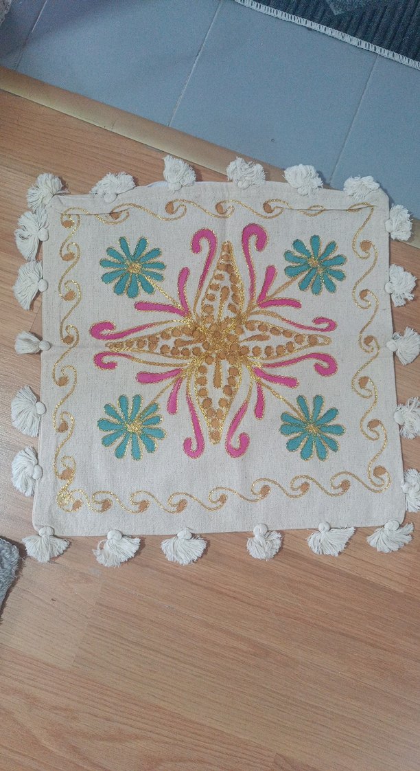 Nakışlı Bohem Çok Renkli Dekoratif Yastık - Görsel 2