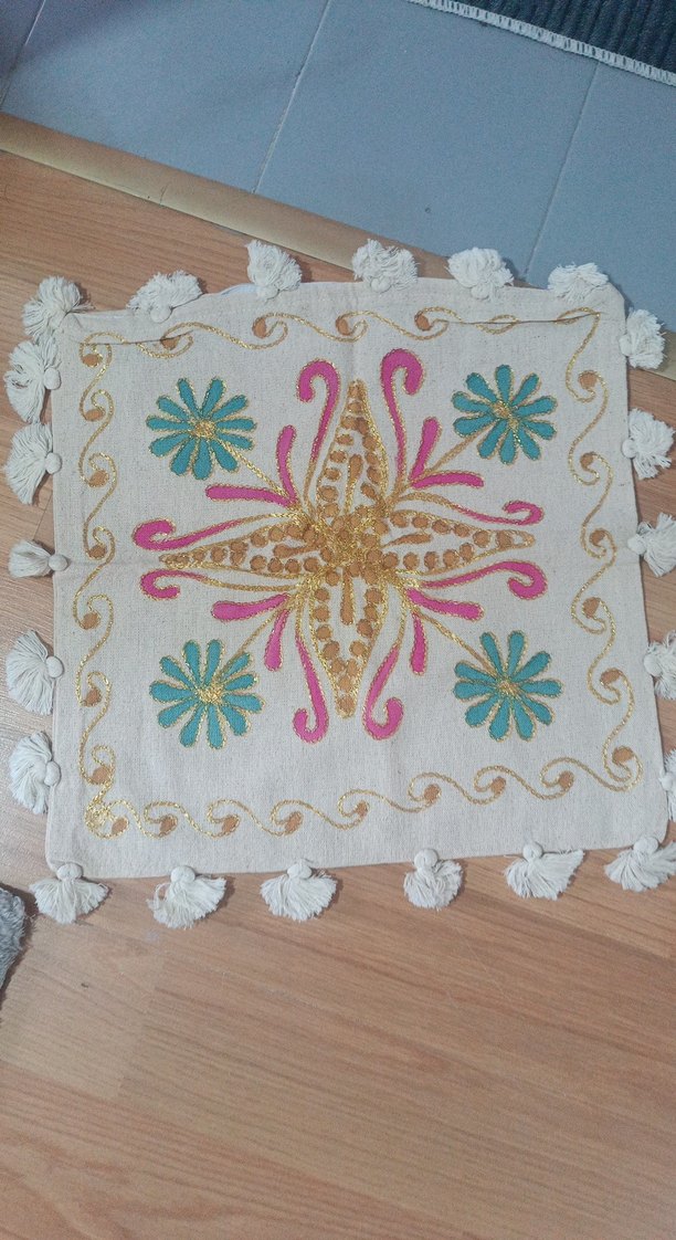 Nakışlı Bohem Çok Renkli Dekoratif Yastık - Görsel 3