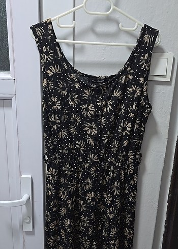 Siyah V Yaka Dantel Detaylı Uzun tulum - Görsel 6