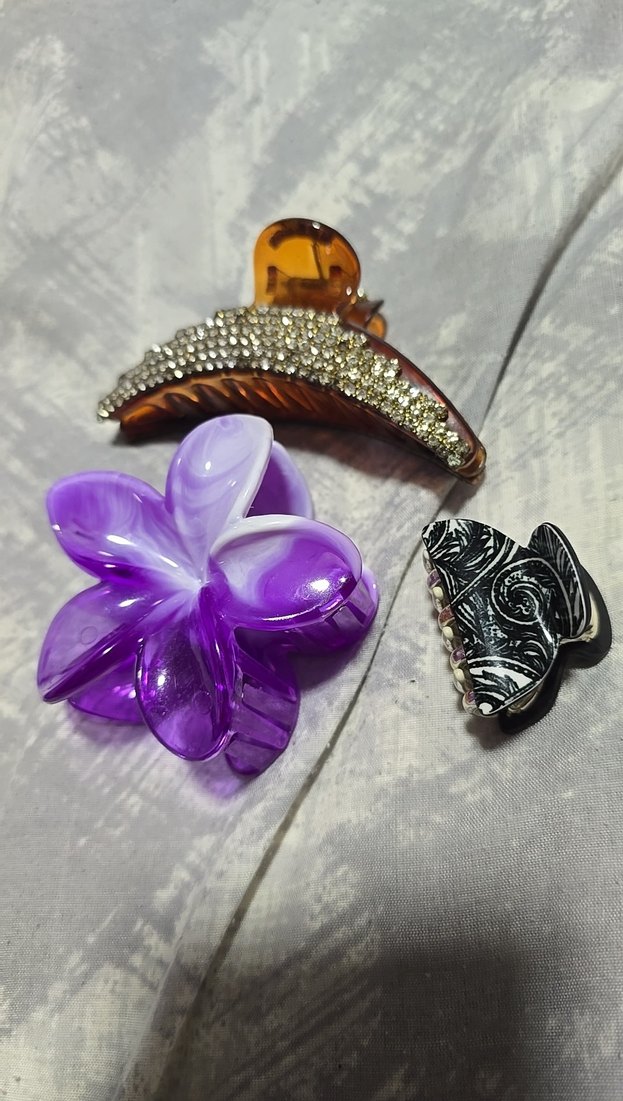 Renkli Boncuklu Mor Saç Tokası - Görsel 3