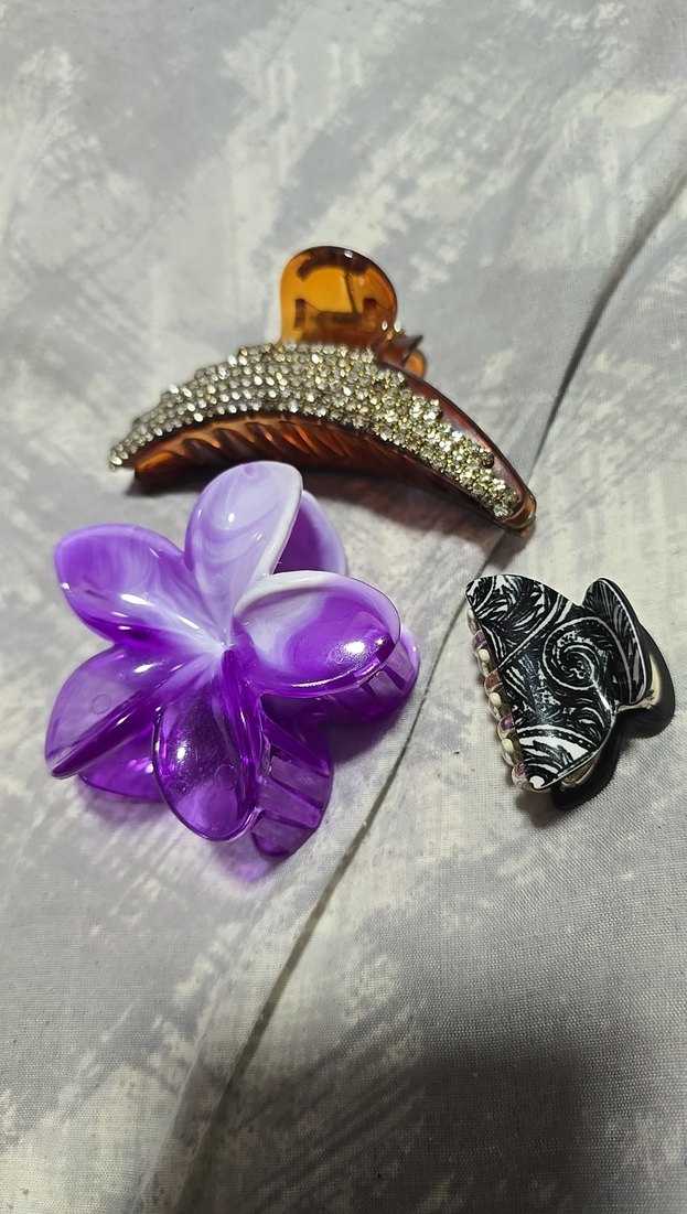 Renkli Boncuklu Mor Saç Tokası - Görsel 2