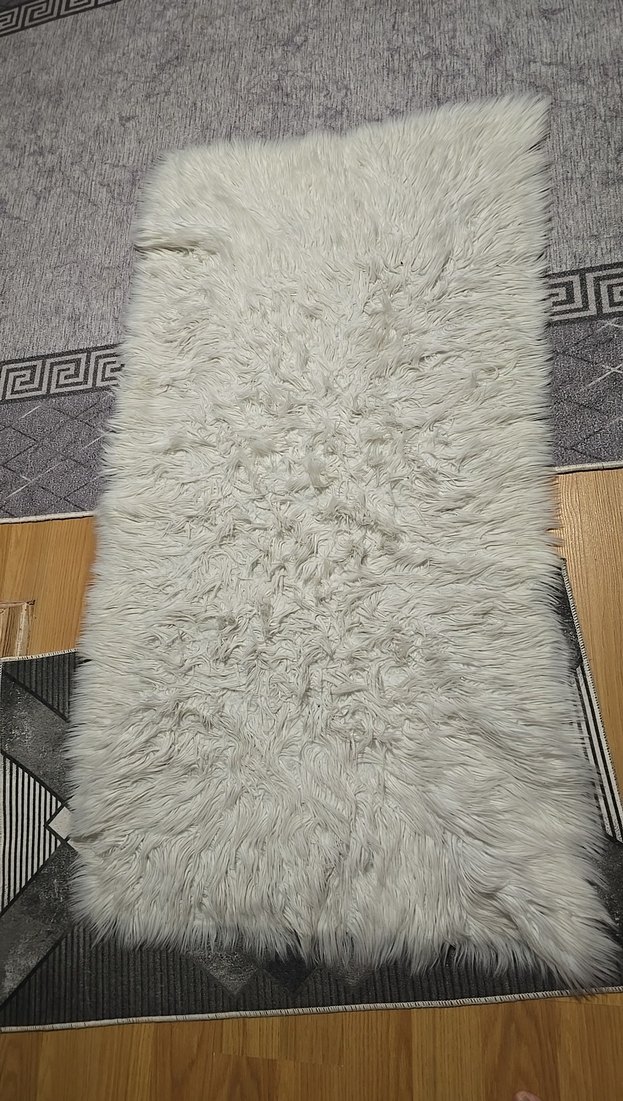 Bohem Gri Tüylü Halı - Görsel 2