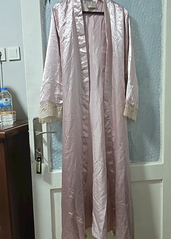 Pembe Bohem Uzun Kadın Sabahlık - Görsel 2