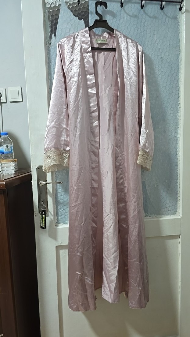 Pembe Bohem Uzun Kadın Sabahlık - Görsel 2