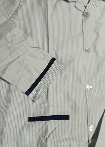 2xl Beden mavi Renk Düğmeli Erkek Pijama Takımı, Uzun Kollu, Mavi