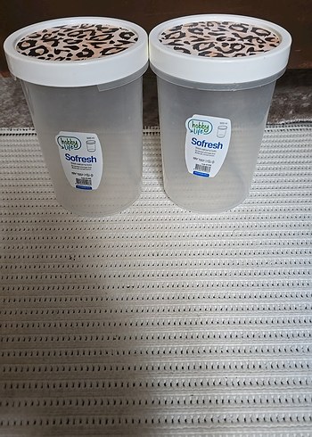 Leopar desenli kapaklı besin saklama kabı - Görsel 6