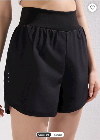 Siyah Mini Spor Şort