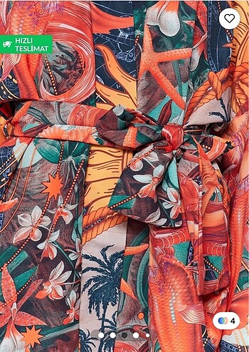 38 Beden Tropikal desenli kimono