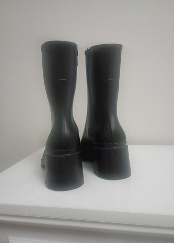 Siyah Fermuarlı Blok Topuklu Kadın Bot - Görsel 8