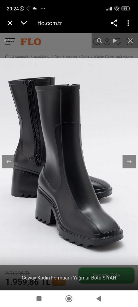 Siyah Fermuarlı Blok Topuklu Kadın Bot - Görsel 3