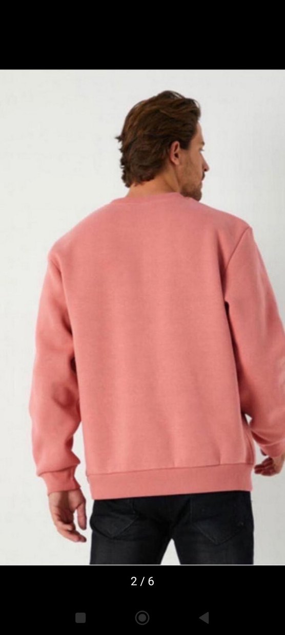 4XL Pembe Oversize Kadın Sweatshirt - Görsel 2
