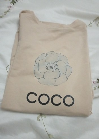 Bej Pamuklu Uzun Kollu Kadın Sweatshirt - Görsel 5