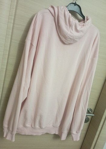 Pembe Kapüşonlu Rahat Kesim Sweatshirt - Görsel 5