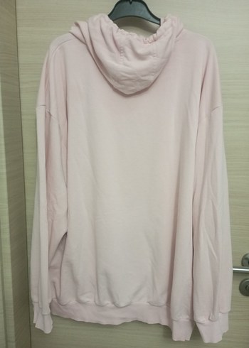 Pembe Kapüşonlu Rahat Kesim Sweatshirt - Görsel 4