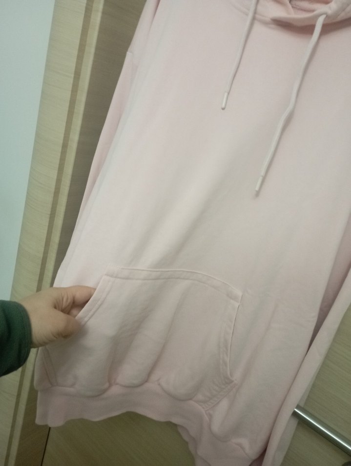 Pembe Kapüşonlu Rahat Kesim Sweatshirt - Görsel 3