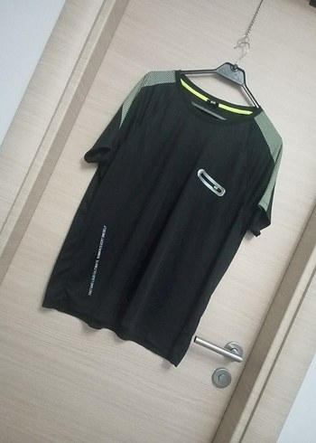 Siyah Spor Erkek Tişörtü, Kısa Kollu, Rahat Kesim - Görsel 2