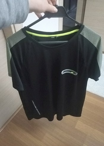 Siyah Spor Erkek Tişörtü, Kısa Kollu, Rahat Kesim - Görsel 5