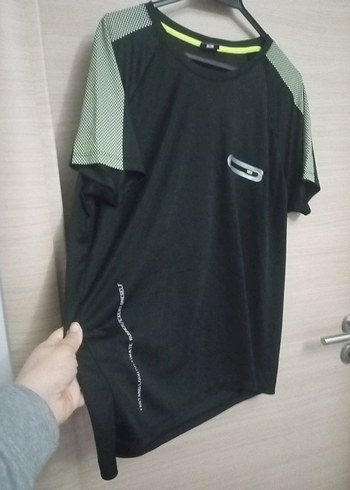 Siyah Spor Erkek Tişörtü, Kısa Kollu, Rahat Kesim - Görsel 4