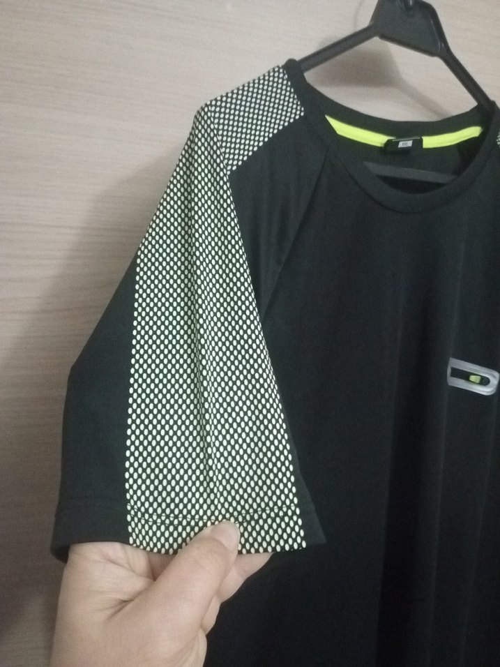 Siyah Spor Erkek Tişörtü, Kısa Kollu, Rahat Kesim - Görsel 3