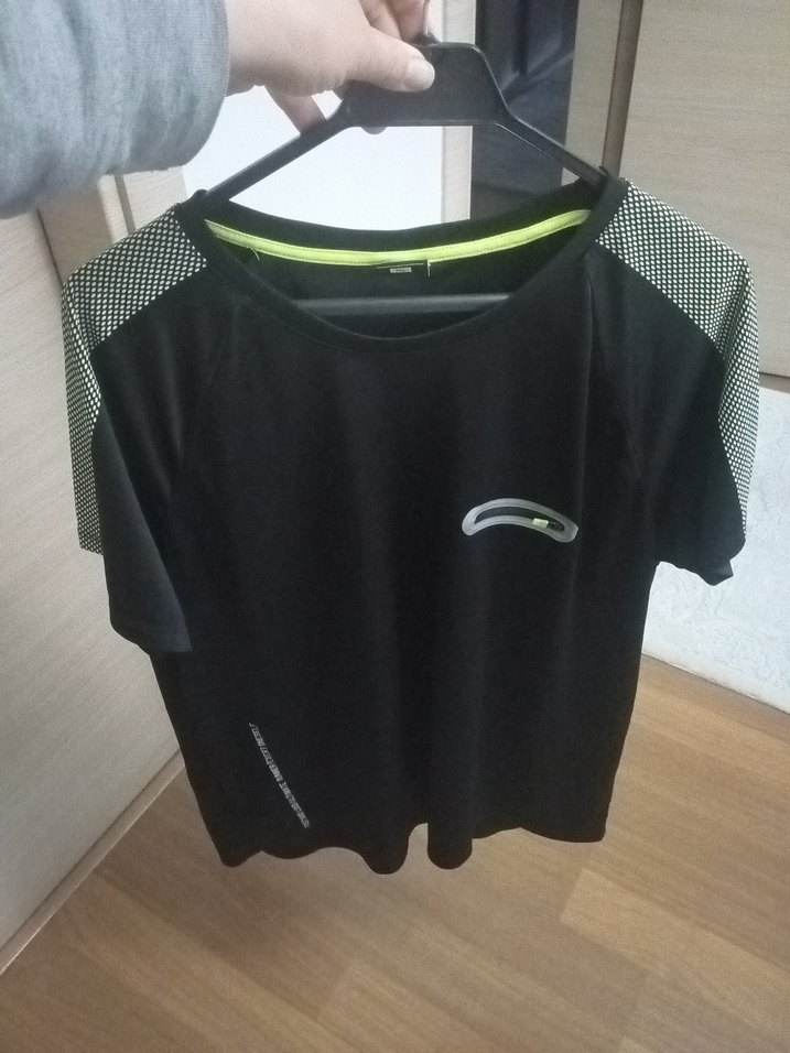 Siyah Spor Erkek Tişörtü, Kısa Kollu, Rahat Kesim - Görsel 5