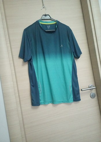 Mavi Kısa Kollu Bağlama Desenli Tişört - Görsel 2