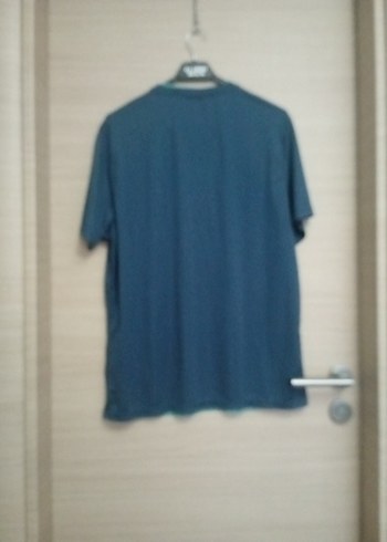 Mavi Kısa Kollu Bağlama Desenli Tişört - Görsel 3