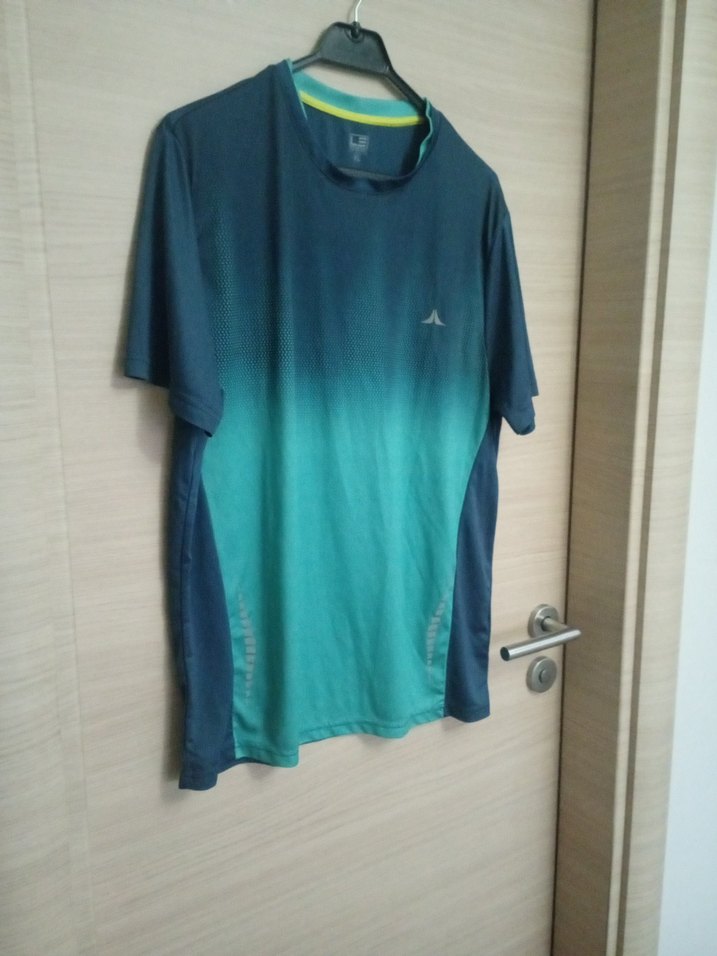 Mavi Kısa Kollu Bağlama Desenli Tişört - Görsel 5