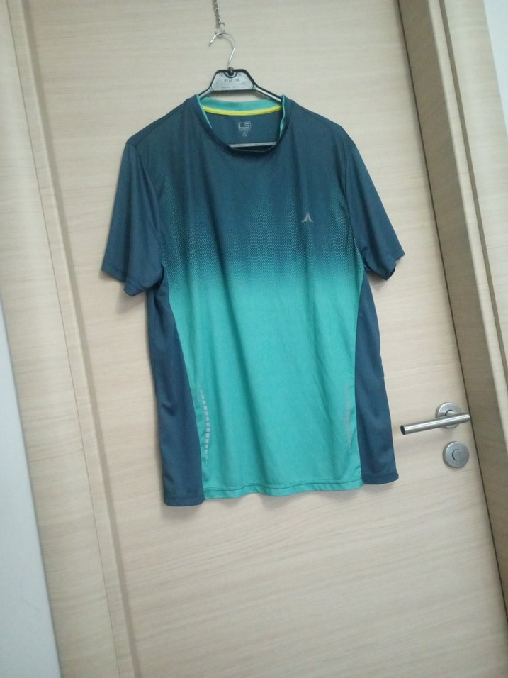 Mavi Kısa Kollu Bağlama Desenli Tişört - Görsel 2