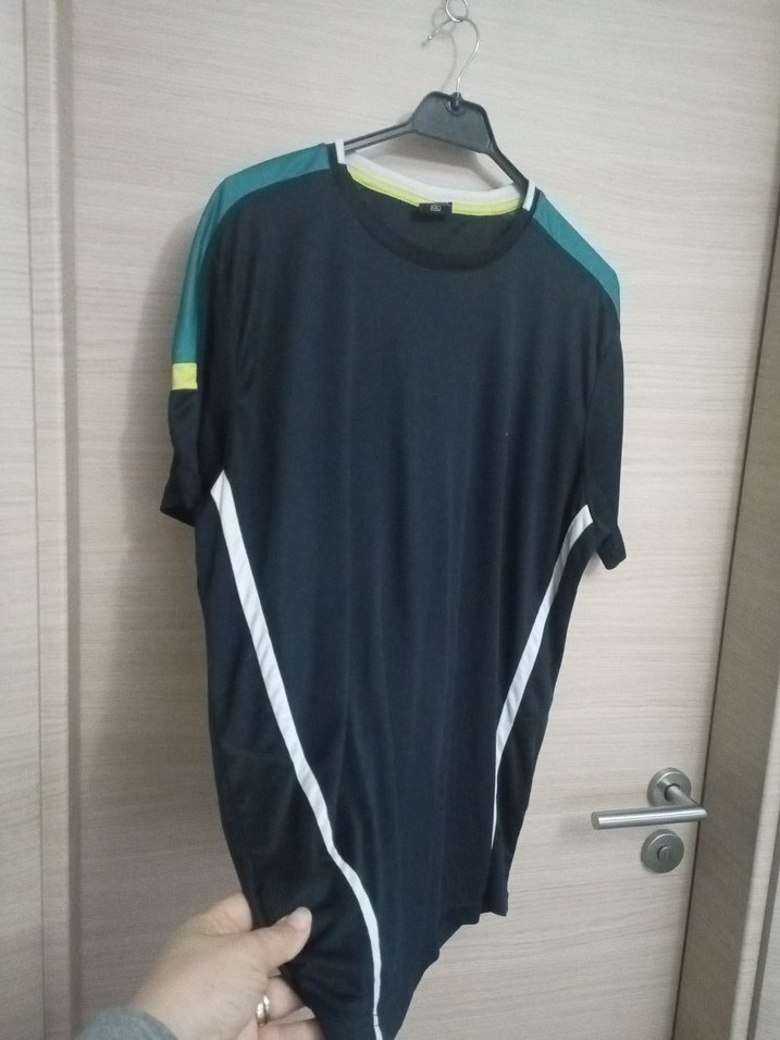 Siyah Spor Erkek Tişörtü, Kısa Kollu, Velcro - Görsel 5