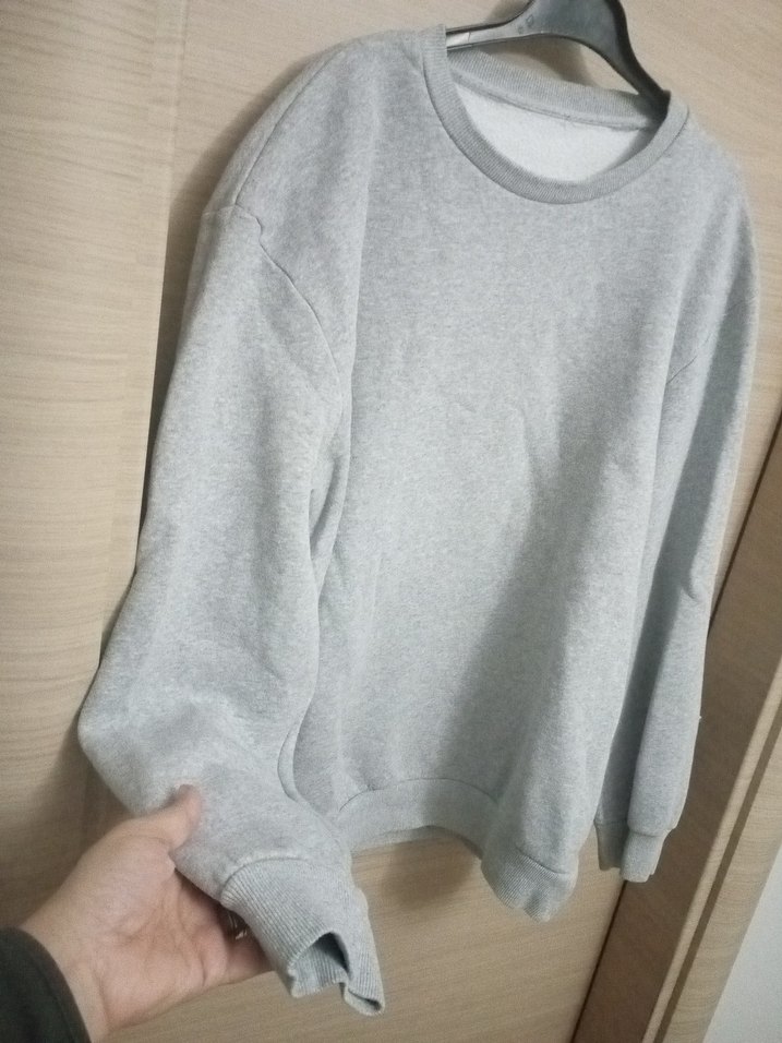 Gri Kadın Uzun Kollu Oversize Sweatshirt - Görsel 2
