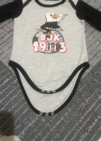 Uzun Kollu Siyah BJK Baskılı Bebek Body - Görsel 10