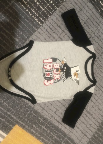 Uzun Kollu Siyah BJK Baskılı Bebek Body - Görsel 9