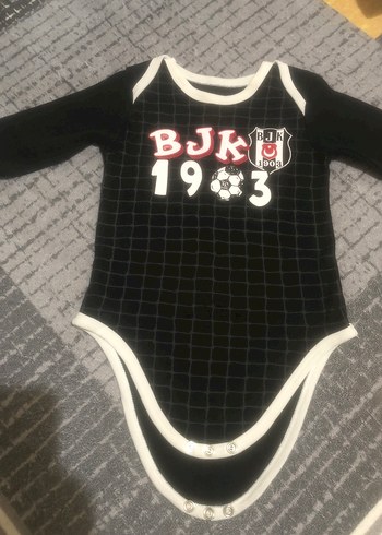 Uzun Kollu Siyah BJK Baskılı Bebek Body