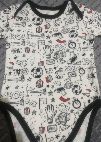 Uzun Kollu Siyah BJK Baskılı Bebek Body - Görsel 7