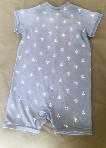 H&M Mavi Kısa Kollu Bebek Tulum