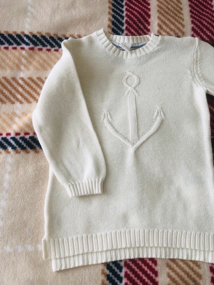 H&M  marka Beyaz Erkek Çocuk Triko Kazak - Görsel 4