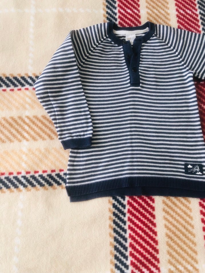 H&M ürünüdür Çizgili Erkek Çocuk Triko Kazak - Görsel 2