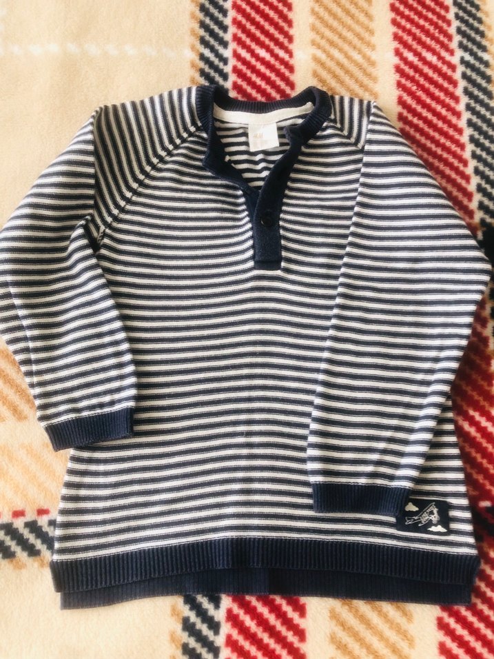 H&M ürünüdür Çizgili Erkek Çocuk Triko Kazak - Görsel 3