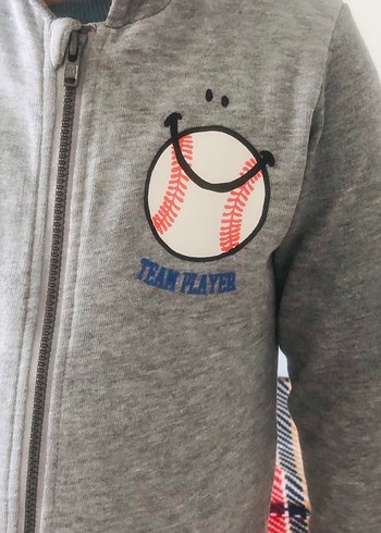 Erkek Çocuk Gri Fermuarlı Sweatshirt - Görsel 4