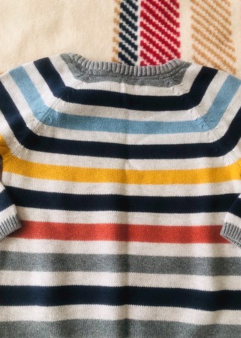 H&M marka Çizgili Kısa Kollu Erkek Çocuk Triko Kazak - Görsel 8