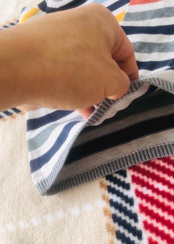 H&M marka Çizgili Kısa Kollu Erkek Çocuk Triko Kazak - Görsel 7