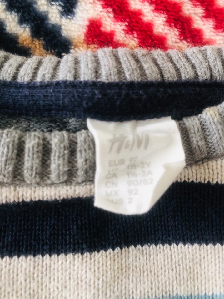 H&M marka Çizgili Kısa Kollu Erkek Çocuk Triko Kazak - Görsel 5