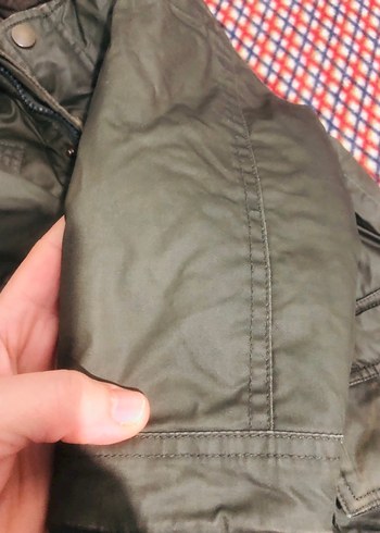 Kapüşonlu Fermuarlı Erkek Çocuk Yeşil Mont - Görsel 7