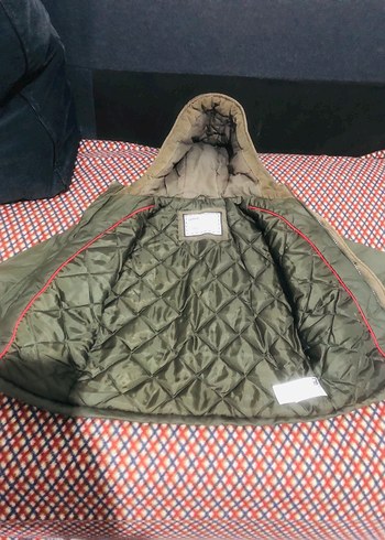 Kapüşonlu Fermuarlı Erkek Çocuk Yeşil Mont - Görsel 4