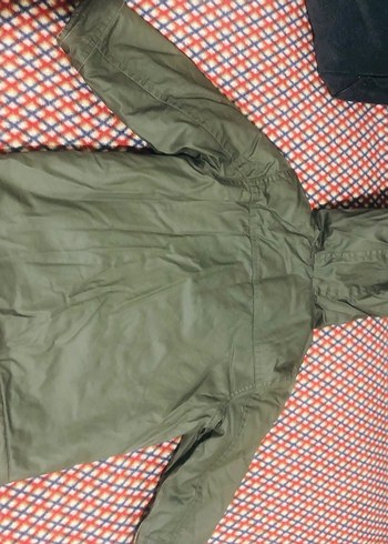 Kapüşonlu Fermuarlı Erkek Çocuk Yeşil Mont - Görsel 2