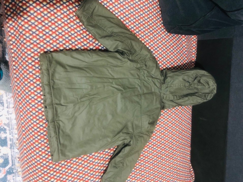 Kapüşonlu Fermuarlı Erkek Çocuk Yeşil Mont - Görsel 2