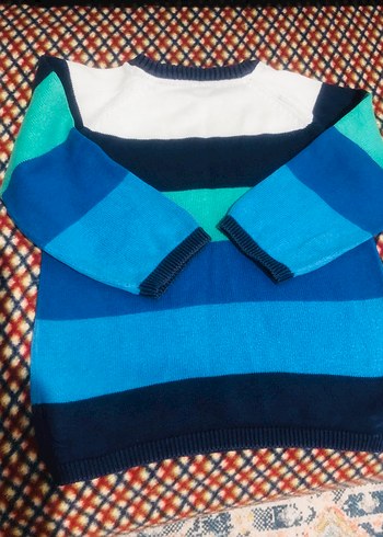 Renkli Çizgili Erkek Çocuk Triko Kazak - Görsel 4