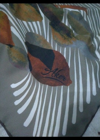 Aker Baskılı Kahverengi Kadın erşap - Görsel 2